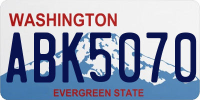 WA license plate ABK5070