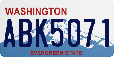 WA license plate ABK5071