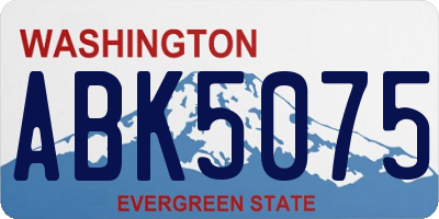WA license plate ABK5075