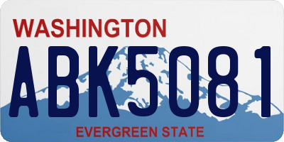 WA license plate ABK5081