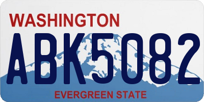 WA license plate ABK5082
