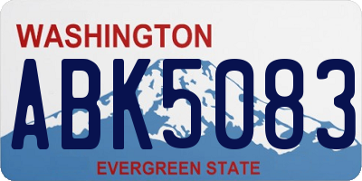 WA license plate ABK5083