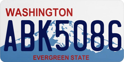 WA license plate ABK5086