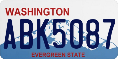 WA license plate ABK5087