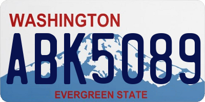 WA license plate ABK5089