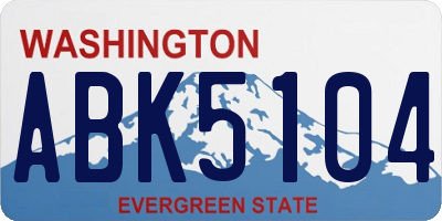 WA license plate ABK5104