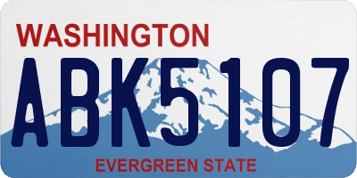 WA license plate ABK5107