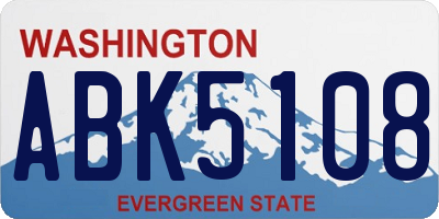 WA license plate ABK5108