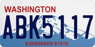 WA license plate ABK5117