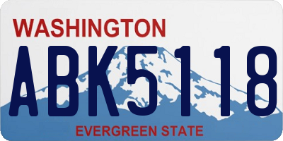 WA license plate ABK5118