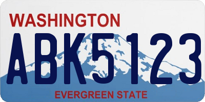 WA license plate ABK5123