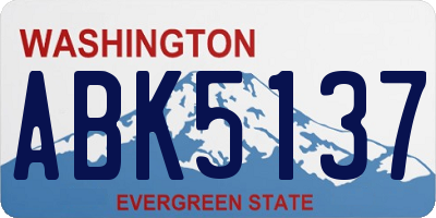 WA license plate ABK5137