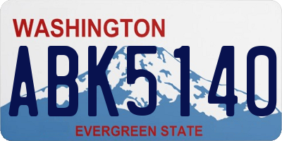WA license plate ABK5140