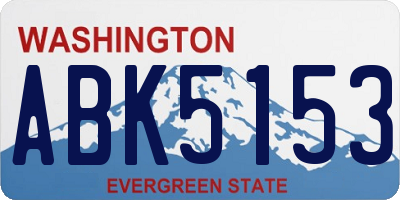 WA license plate ABK5153