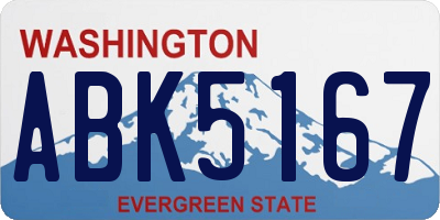 WA license plate ABK5167