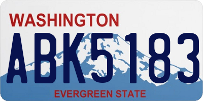 WA license plate ABK5183