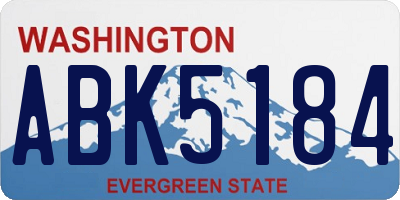 WA license plate ABK5184