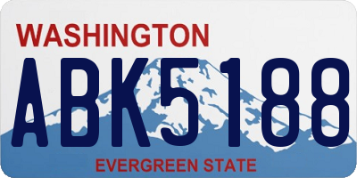 WA license plate ABK5188