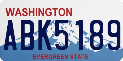 WA license plate ABK5189