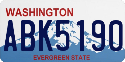 WA license plate ABK5190