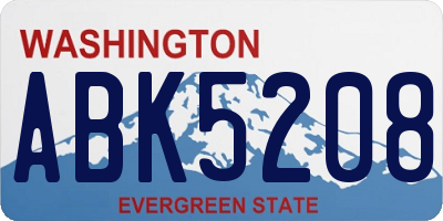 WA license plate ABK5208