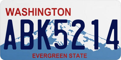 WA license plate ABK5214