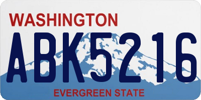 WA license plate ABK5216