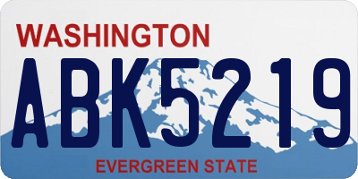 WA license plate ABK5219