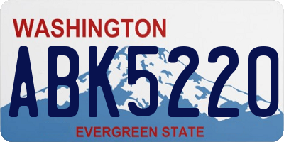WA license plate ABK5220