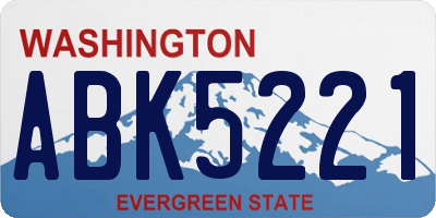 WA license plate ABK5221