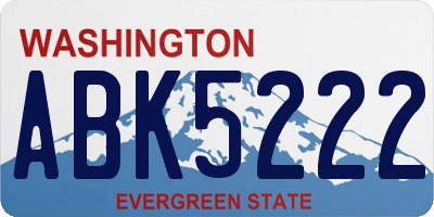 WA license plate ABK5222
