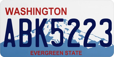 WA license plate ABK5223