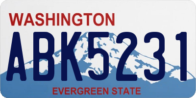 WA license plate ABK5231