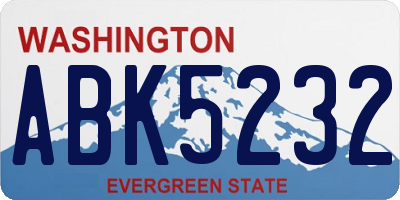 WA license plate ABK5232