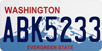 WA license plate ABK5233
