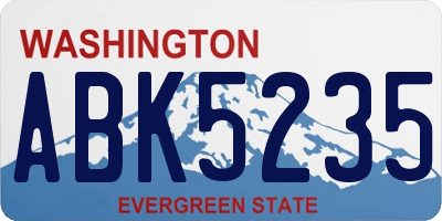 WA license plate ABK5235