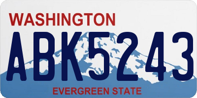 WA license plate ABK5243