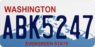 WA license plate ABK5247