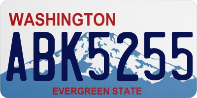 WA license plate ABK5255