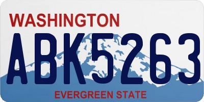 WA license plate ABK5263