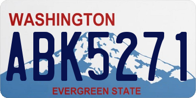 WA license plate ABK5271