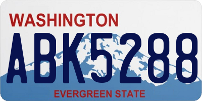 WA license plate ABK5288