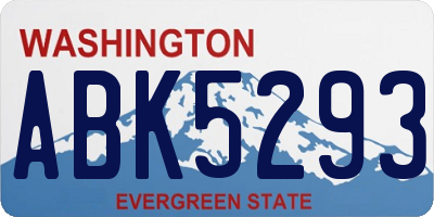WA license plate ABK5293