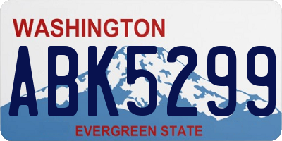 WA license plate ABK5299