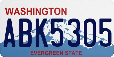 WA license plate ABK5305