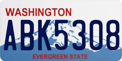 WA license plate ABK5308