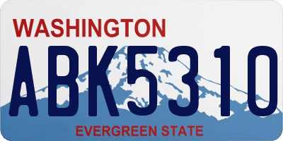 WA license plate ABK5310