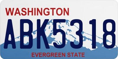 WA license plate ABK5318