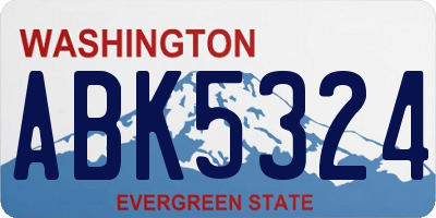 WA license plate ABK5324