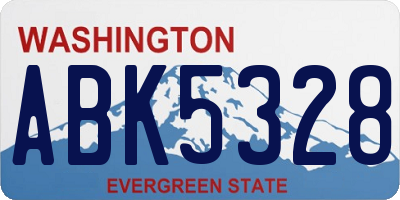 WA license plate ABK5328